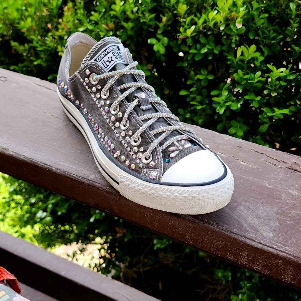Brand New Custom Designed Blingy Converse for women and girls Sizes 5-10